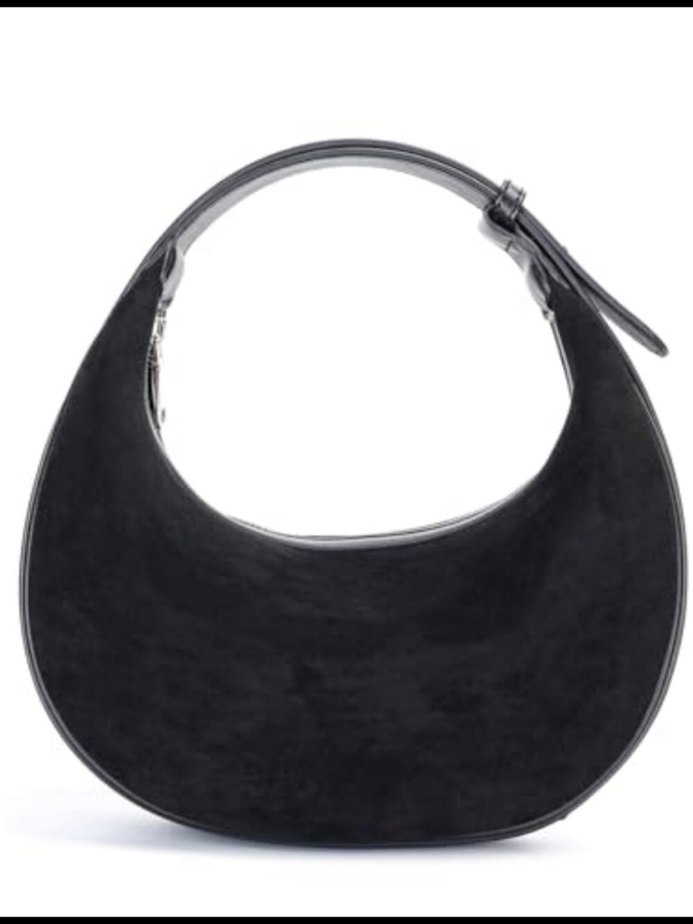 Suede Leather Hobo Shoulder Crossbody Bag Adjustable Strap Zip Closure